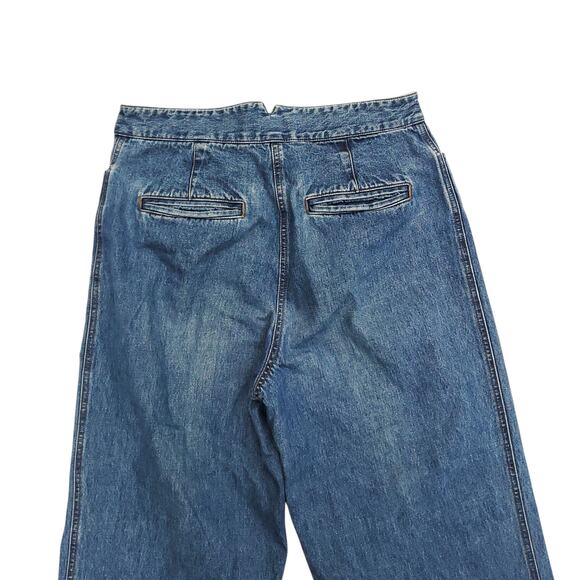 Vintage Ralph Lauren Jeans Co Blue Jeans Straight Leg Attached Belt Detail Sz 8 - Picture 6 of 9